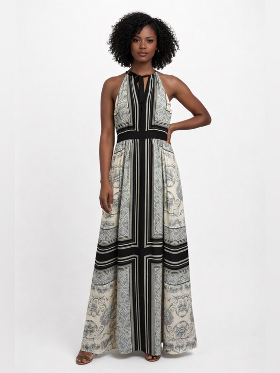 Vince Camuto Dresses & Skirts - Vince Camuto  Black Gray Cream Maxi Dress Sz(4)